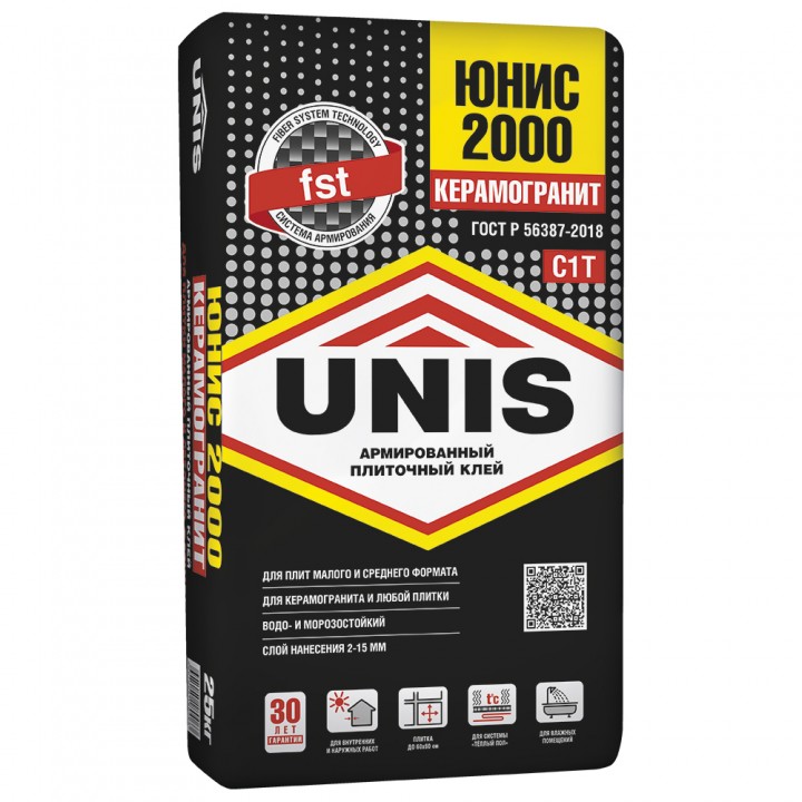 Клей плиточный ЮНИС 2000 черный (25 кг)