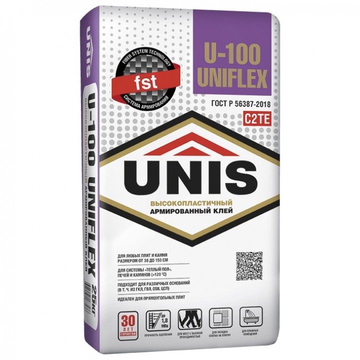 Клей плиточный ЮНИС UNIFLEX U-100 25 кг