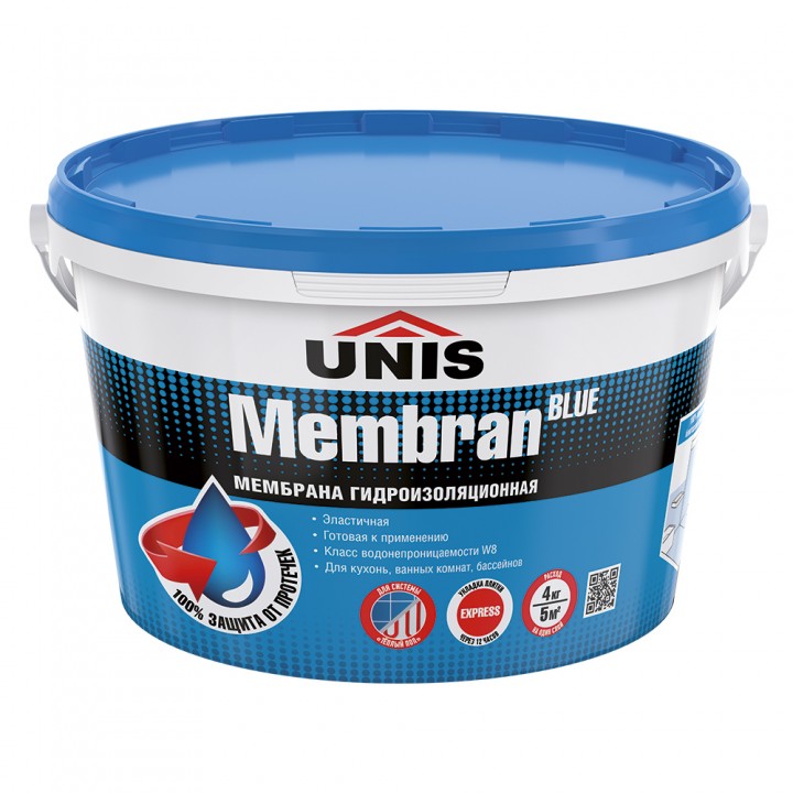 Гидроизоляция полимерная 4 кг ЮНИС BLUE MEMBRAN