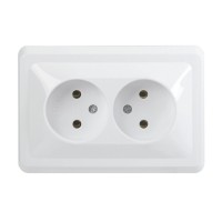 Розетка 2-ая з/к белая ВЕГА ИЕК 16А РС12-3ВБ  00073196