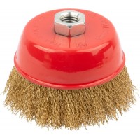 Корщетка чашечная для УШМ, гайка М14, латунная 75мм FIT 39267