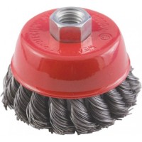 Корщетка чашечная для УШМ, гайка М14, стальная витая 65мм FIT  39466