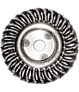 Корщетка-колесо стальная витая проволока 125мм, посадка 22,2мм FIT 39103